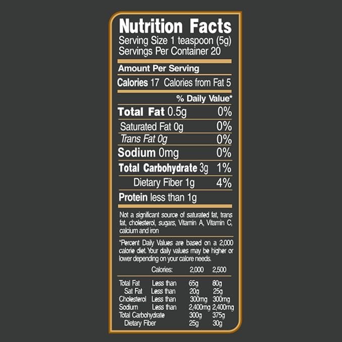 Secret Roast Turkish Coffee Mediterranean Delight Nutrition Facts label
